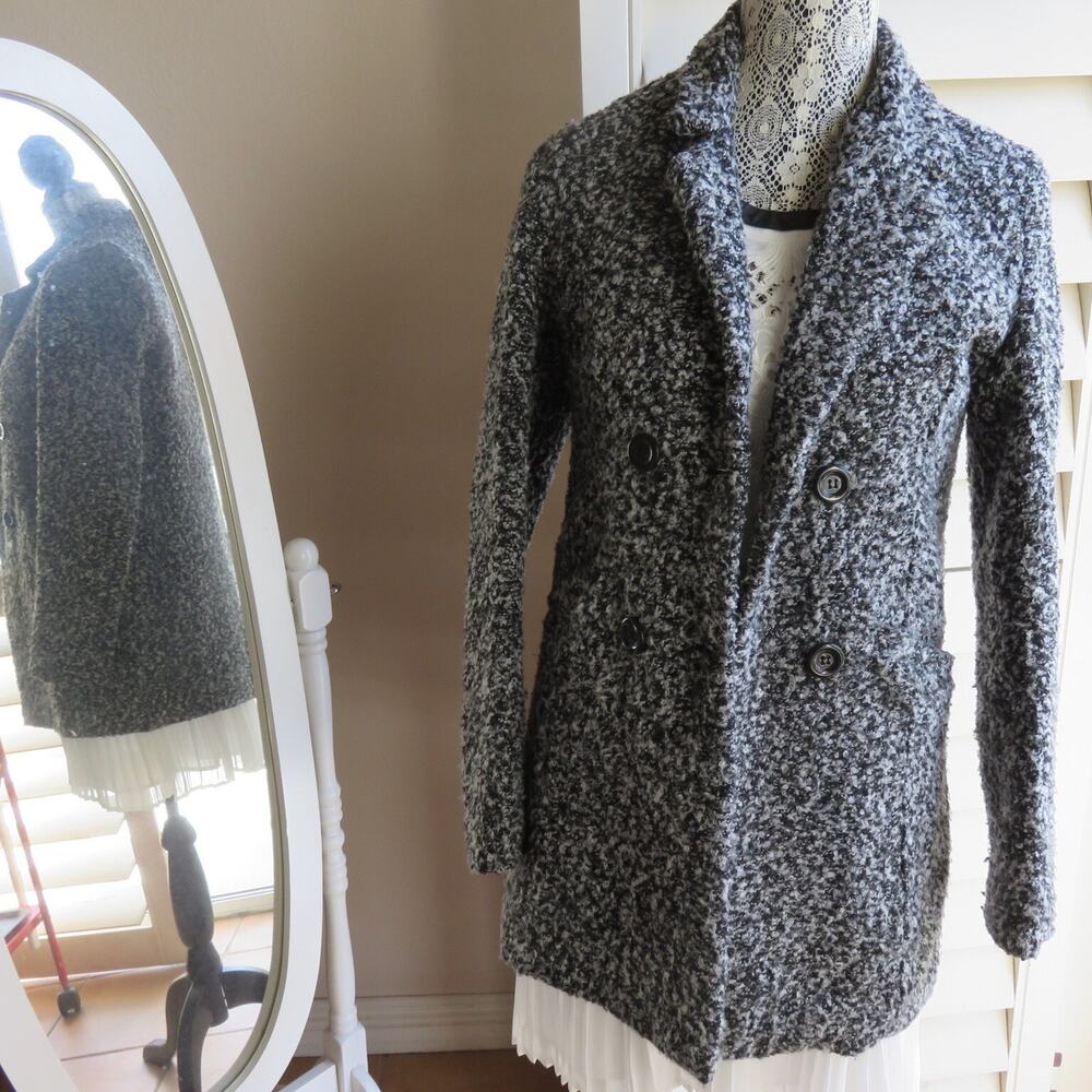 Ambiance Pea Coat S Gray women's